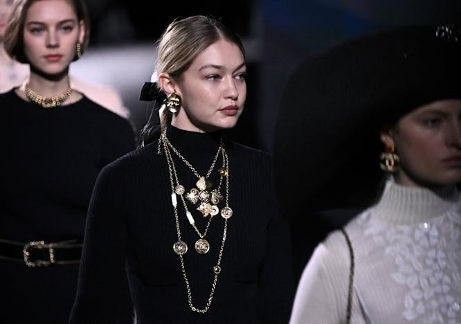 fashion horizontal autumn fashion collection paris adult female person woman accessories pendant jewelry necklace face